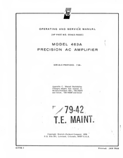 HP 463A Operating And Service Manual