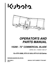 Kubota V5290 Operator And Parts Manual
