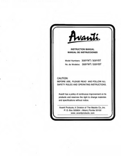 Avanti AVANTI 309YBT Instruction Manual