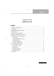 Mazzer Super Jolly V Up Instruction Manual