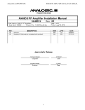 Analogic AN8135 Installation Manual
