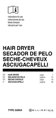 BELLISSIMA G5604 Instructions For Use Manual