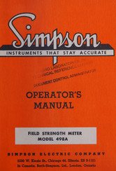 Simpson 498A Operator's Manual