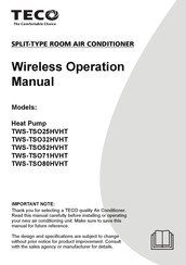 TECO TWS-TSO32HVHT Wireless Operation Manual