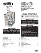 Lennox SIGNATURE SL280UHNVK Series Installation Instructions Manual