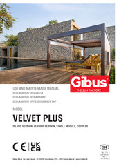 Gibus VELVET PLUS Use And Maintenance Manual