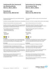 Endress+Hauser RIA141 Instructions