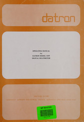 Datron 1059 Operating Manual
