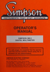 Simpson 360-3 Operator's Manual