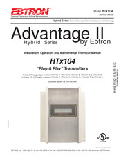 Ebtron Advantage II Hybrid Series Installation, Operation And Maintenance Manual