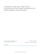 York Y92E100C16SMPS Installation Manual