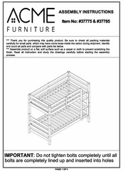 Acme Furniture 37775 Assembly Instructions Manual