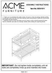 Acme Furniture BD01911 Assembly Instructions Manual