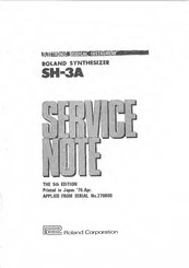 Roland SH-3A Service Note