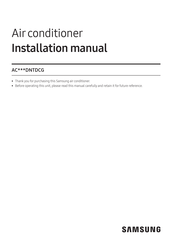 Samsung AC DNTDCG Series Installation Manual