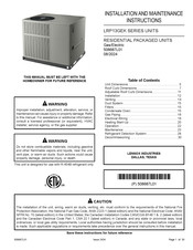 Lennox LRP13GEK Series Installation And Maintenance Instructions Manual