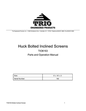 Trio TIO6163 Parts And Operation Manual