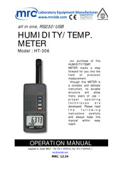 MRC HT-306 Operation Manual