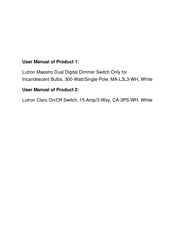 Lutron Electronics MAESTRO MA-L3L3 Manual