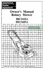 Honda HRC216SXA Owner's Manual