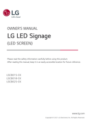 LG LSCB015-CK Owner's Manual