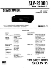Sony SLV-R1000 - Video Cassette Recorder Service Manual