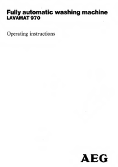 AEG Lavamat 970 Operating Instructions Manual