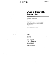 Sony slv-678hf px Operating Instructions Manual