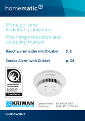 KRIWAN homematic HmIP SWSDV2 Mounting Instruction And Operating Manual