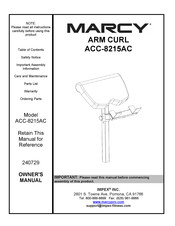 Impex MARCY ACC-8215AC Owner's Manual