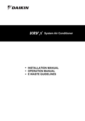 Daikin VRV X RXQ26AN/H Installation Manual