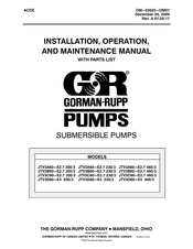 GORMAN-RUPP PUMPS JTV3A60-E2.7 200/3 Installation, Operation, And Maintenance Manual With Parts List