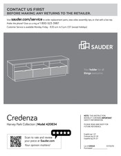 Sauder Harvey Park 420834 Assembly Instructions Manual