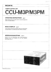 Sony CCU-M3P Operating Instructions Manual