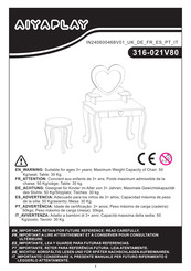 Aiyaplay 316-021V80 Assembly Instructions Manual