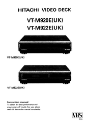 Hitachi VT-M922E Instruction Manual