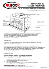Firefox ZC Series Installation And Operating Instructions Manual