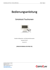 CertoClav CertoAssist Operating Instructions Manual