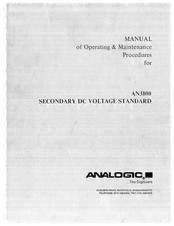 Analogic AN3100 Manual
