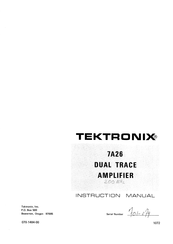 Tektronix 7A26 Instruction Manual