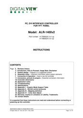 Digital View ALR-1400v2 Instructions Manual