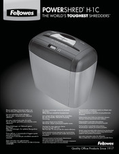 Fellowes POWERSHRED H-1C Instruction Manual