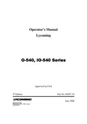 Lycoming IO-540 Series Operator's Manual