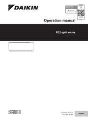 Daikin ATXF25G5V1B Operation Manual