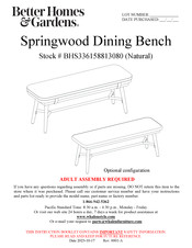 Better Homes and Gardens Springwood BHS336158813080 Assembly Instructions Manual