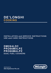DeLonghi DMX64LDC Installation And Service Instructions Manual