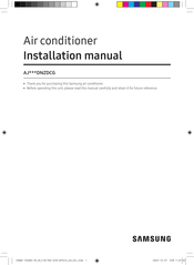 Samsung AJ DNZDCG Series Installation Manual