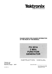 Tektronix FG501A Instruction Manual