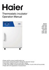 Haier HFP-80 Operation Manual