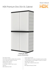 HDX Premium One 35in XL Cabinet Owner's Manual